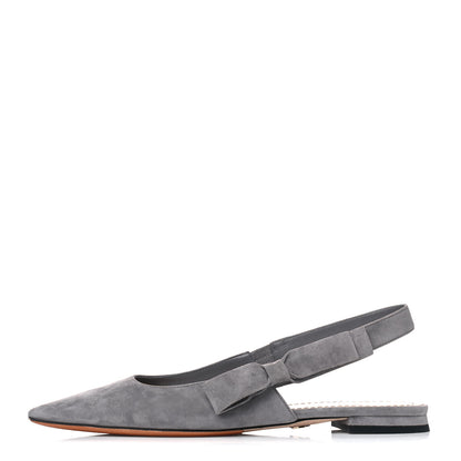 Christian Dior Suede Sweet D Sling-Back Ballet Flats 37 Grey 1 of 10
