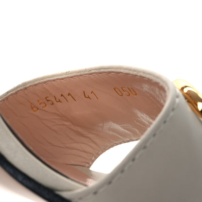 Gucci Nappa Horsebit Cross Strap 95mm Sandals 41 Mystic White 10 of 14