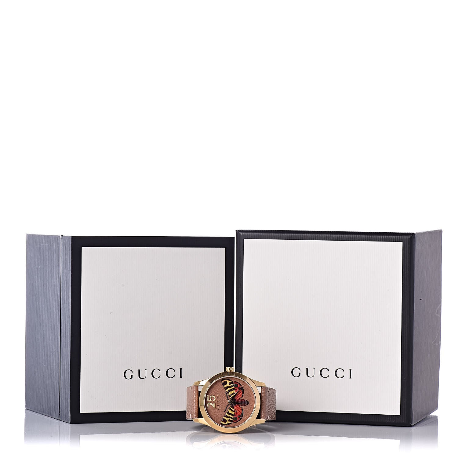 Gucci Stainless Steel Calfskin 38mm G-Timeless Moth Quartz Watch Brown 9 of 9