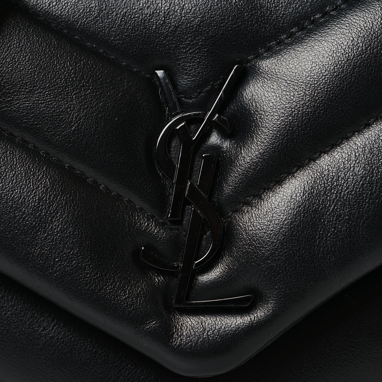 Saint Laurent Calfskin Y Quilted Monogram Monochrome Toy Loulou Crossbody Bag Black 8 of 10