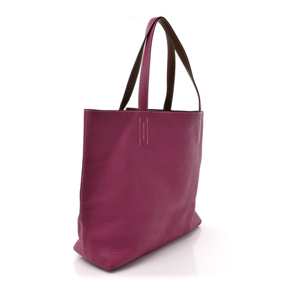Hermes Taurillon Clemence Double Sens 36 Reversible Tote Marron Tosca 4 of 16