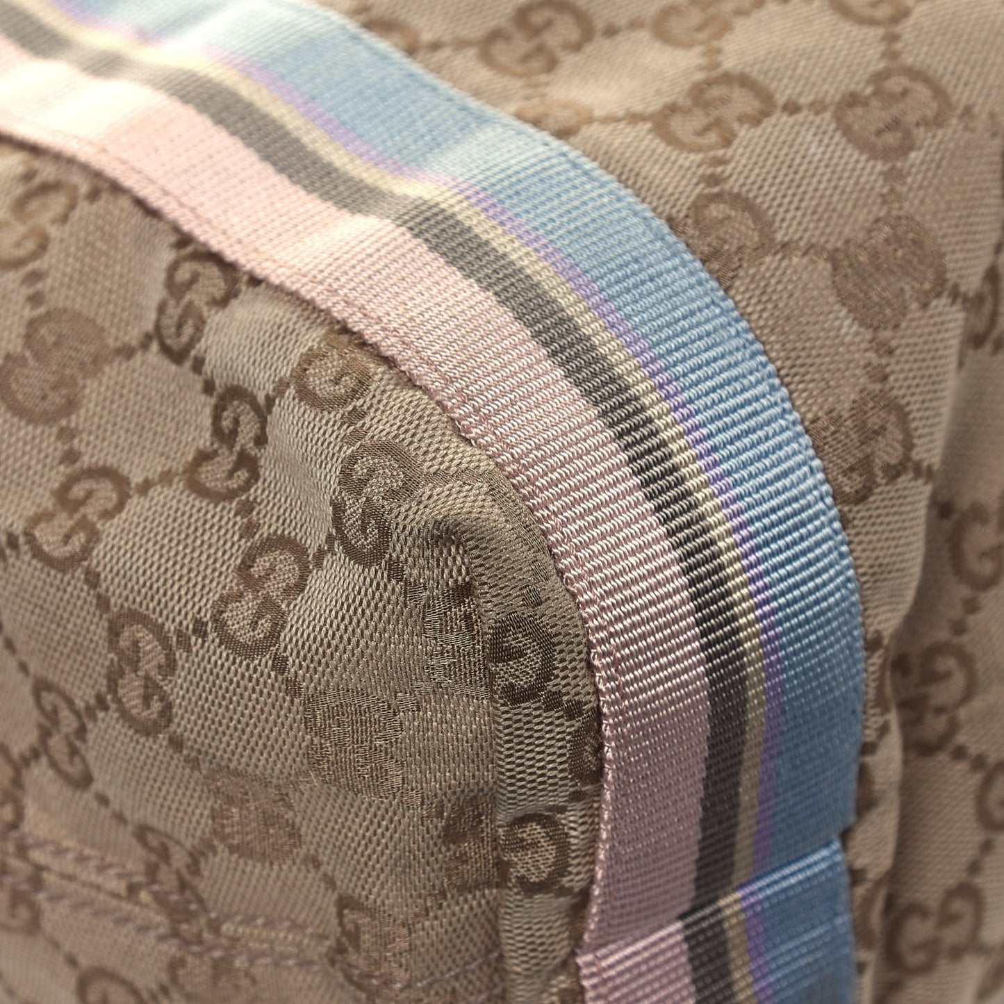 GG Monogram Medium Web Handle Vertical Tote Pink Blue