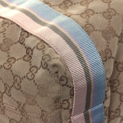 Gucci GG Monogram Medium Web Handle Vertical Tote Pink Blue 9 of 15