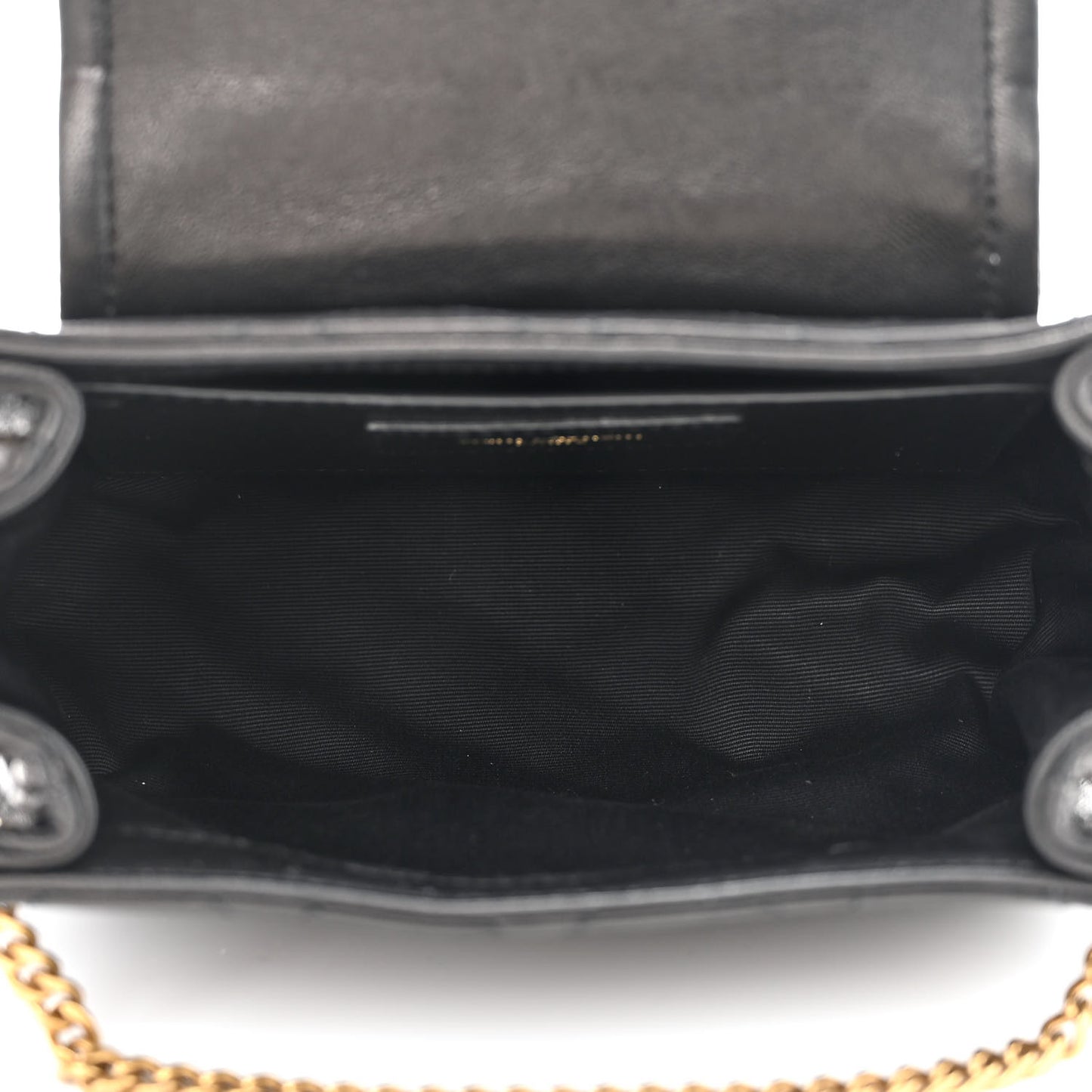 Lambskin Quilted Monogram Mini Nolita Black