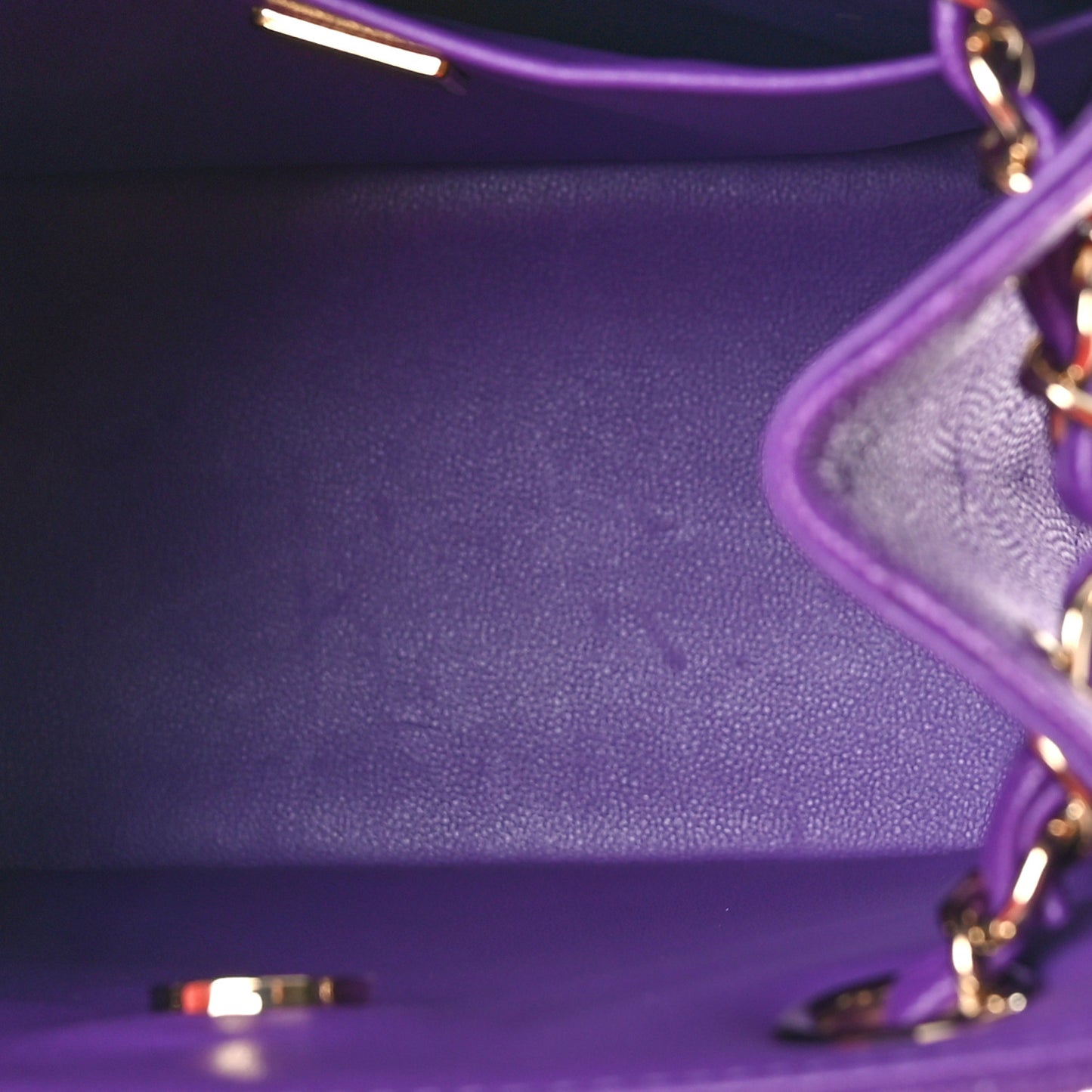 Caviar Quilted Mini Bucket Bag Purple