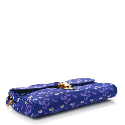 Prada Tessuto Nylon Jacquard Floral Print Shoulder Bag Bleu 4 of 8
