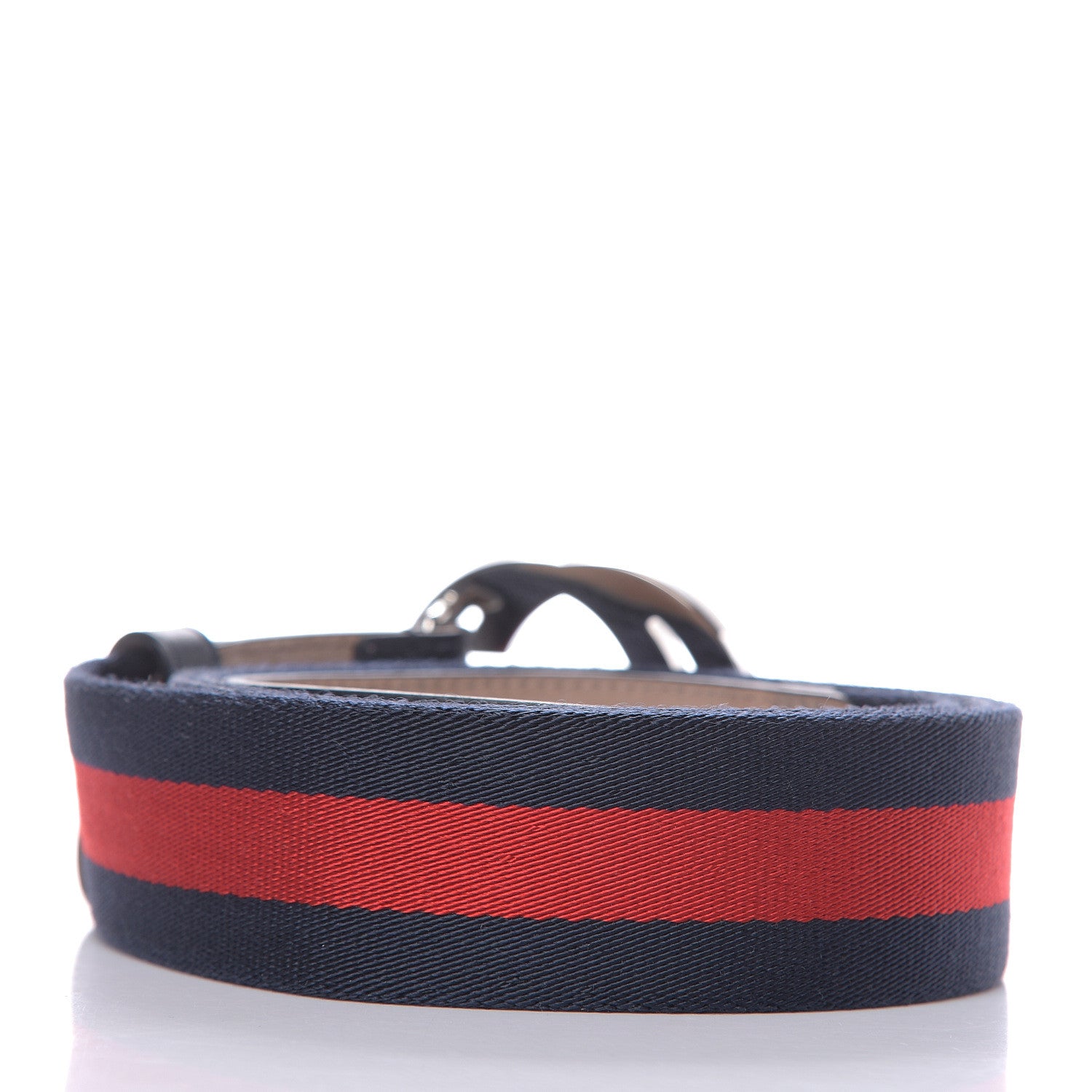 Gucci Calfskin Web Interlocking GG Belt 115 46 Navy Red 3 of 7
