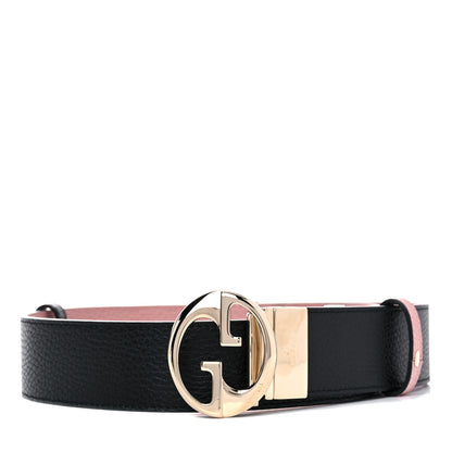 Gucci Calfskin 1973 Reversible Belt 80 32 Black Pink 1 of 4