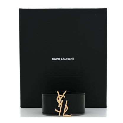Saint Laurent Calfskin Monogram Bracelet Black 7 of 7