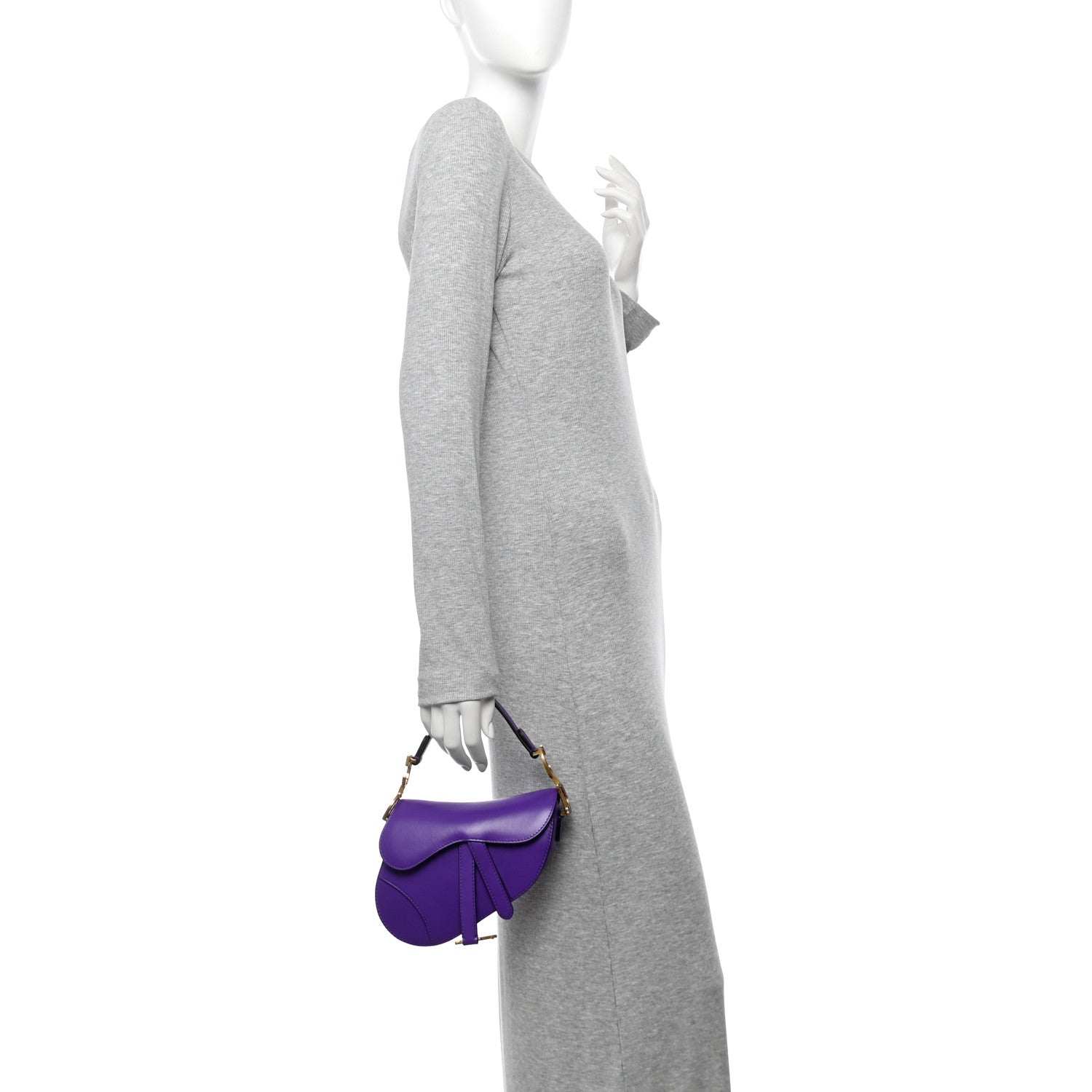 Christian Dior Supple Calfskin Mini Saddle Bag Purple 2 of 10