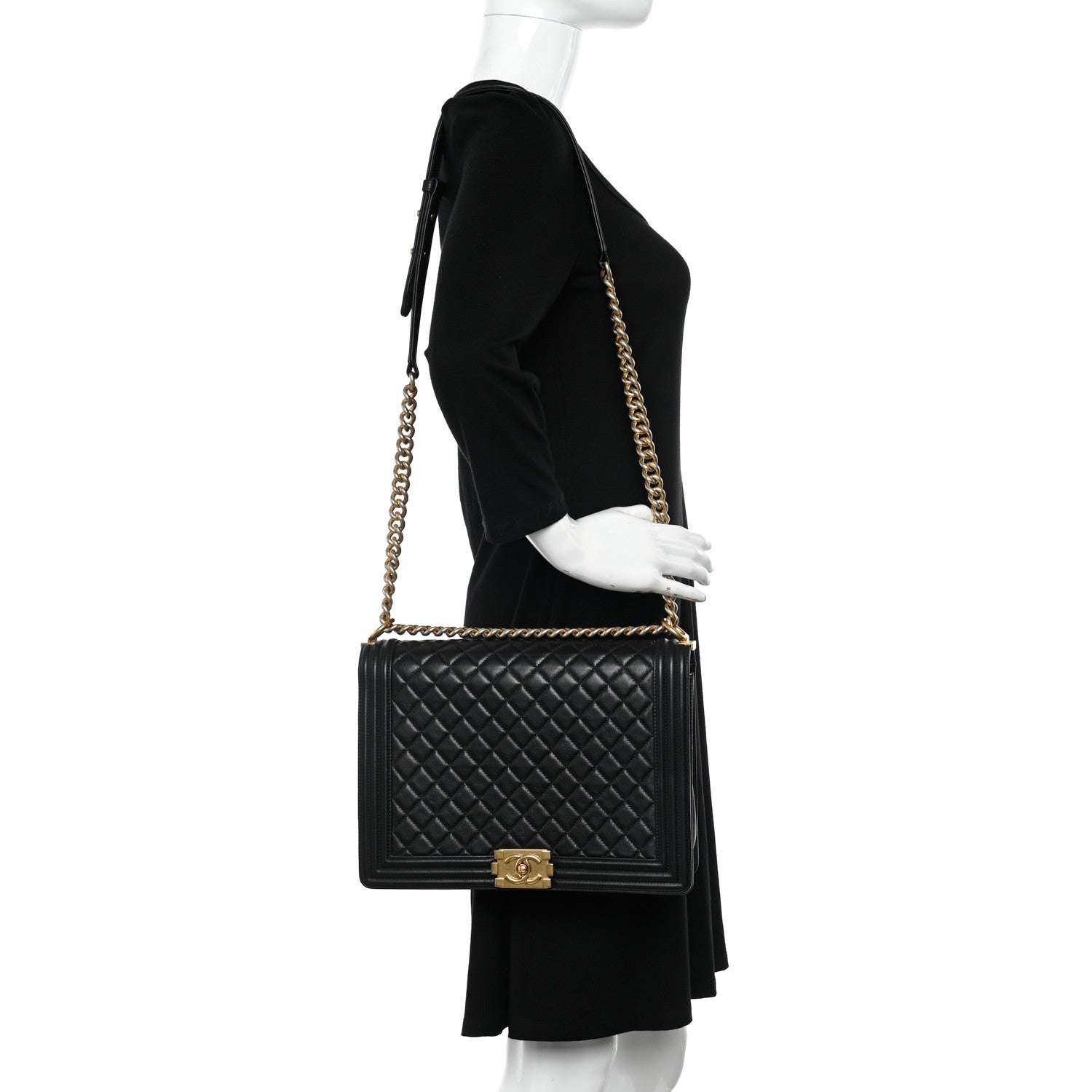 Chanel Calfskin Quilted Large Boy Flap Black 2 of 10