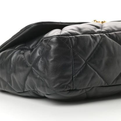 Chanel Goatskin Quilted Maxi Chanel 19 Flap Black 9 of 11