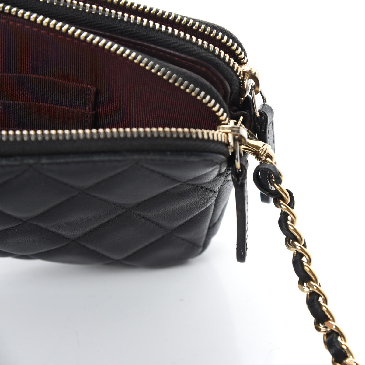 Chanel Lambskin Quilted Small Clutch With Chain Black 10 of 18