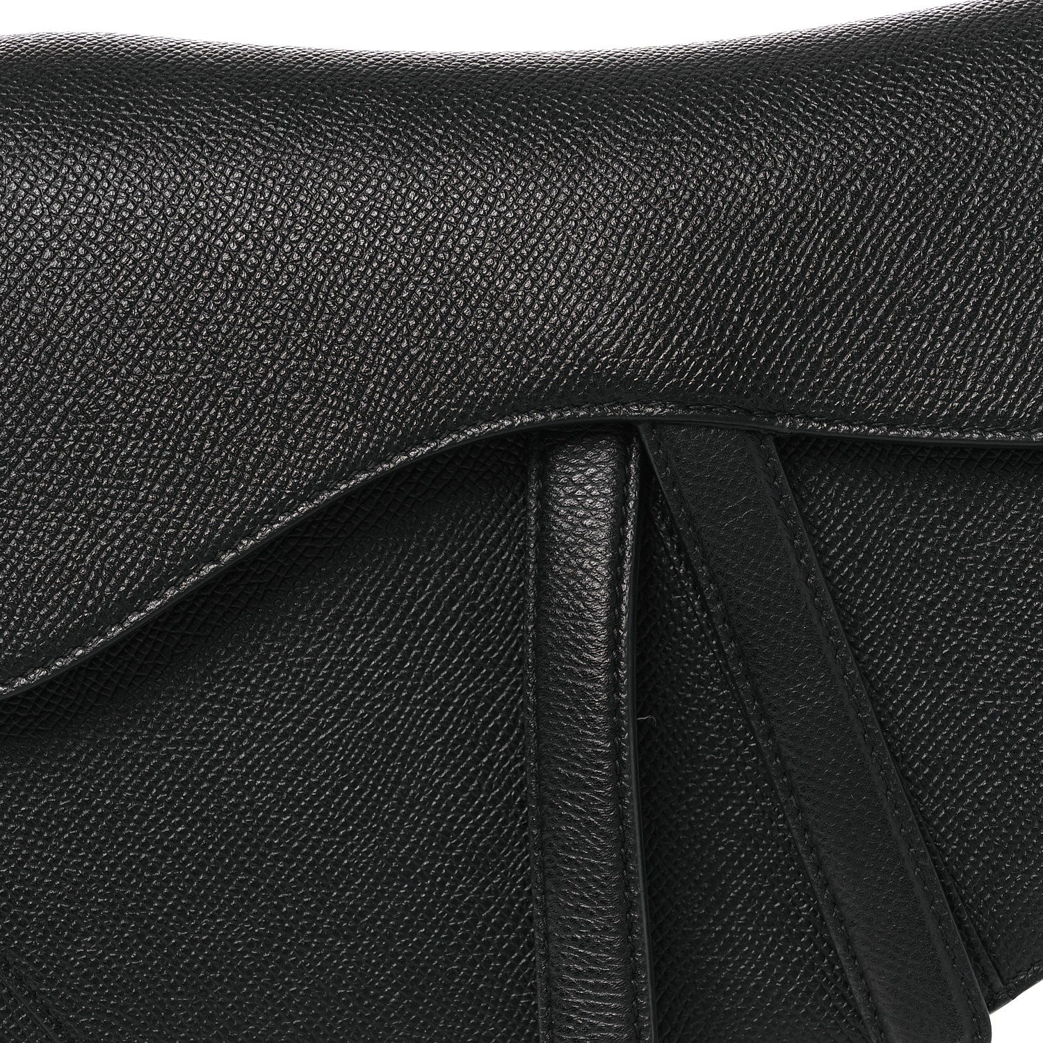 Christian Dior Grained Calfskin Saddle Bag Black 8 of 12