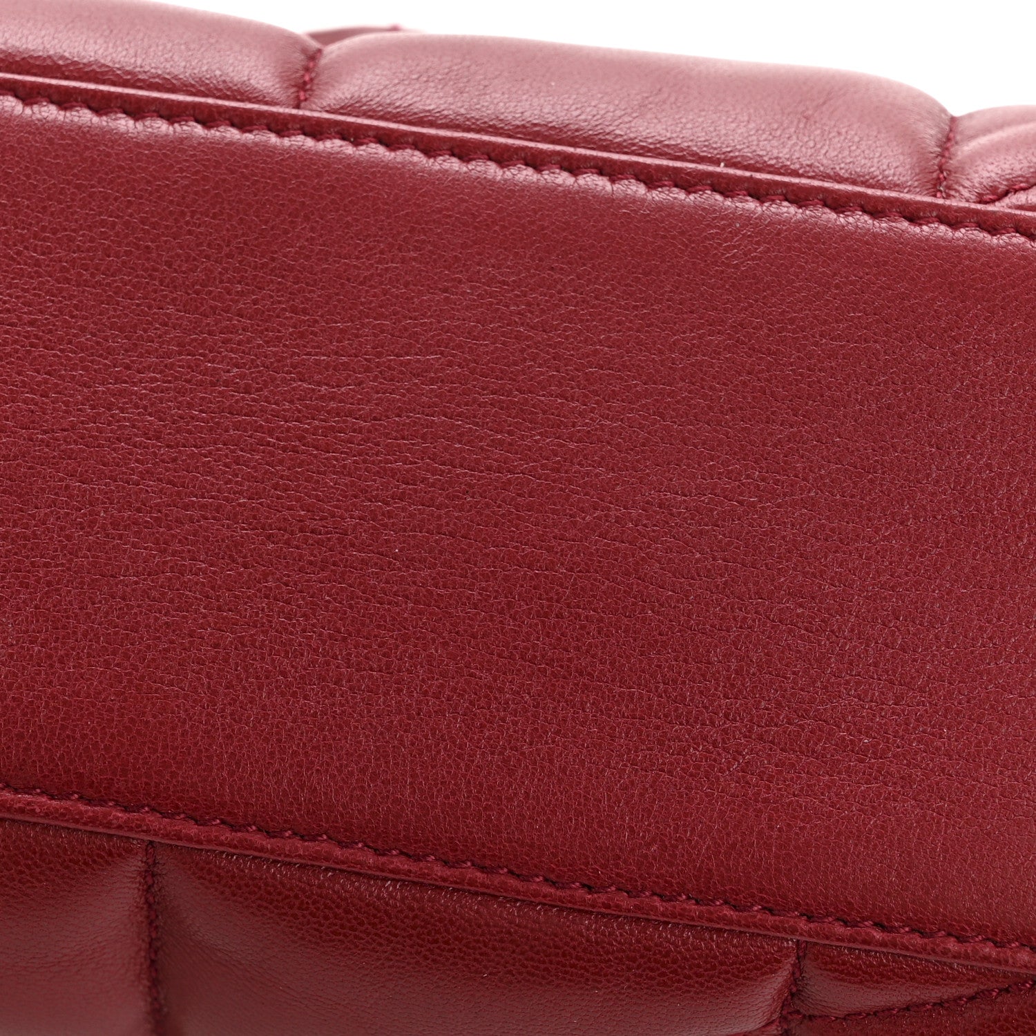 Saint Laurent Lambskin Quilted Toy Loulou Puffer Monogram Chain Satchel Red 15 of 15
