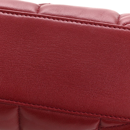 Saint Laurent Lambskin Quilted Toy Loulou Puffer Monogram Chain Satchel Red 15 of 15