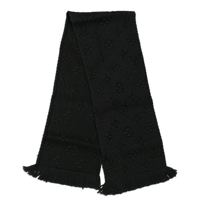 Louis Vuitton Wool Silk Logomania Scarf Charcoal Grey 2 of 4