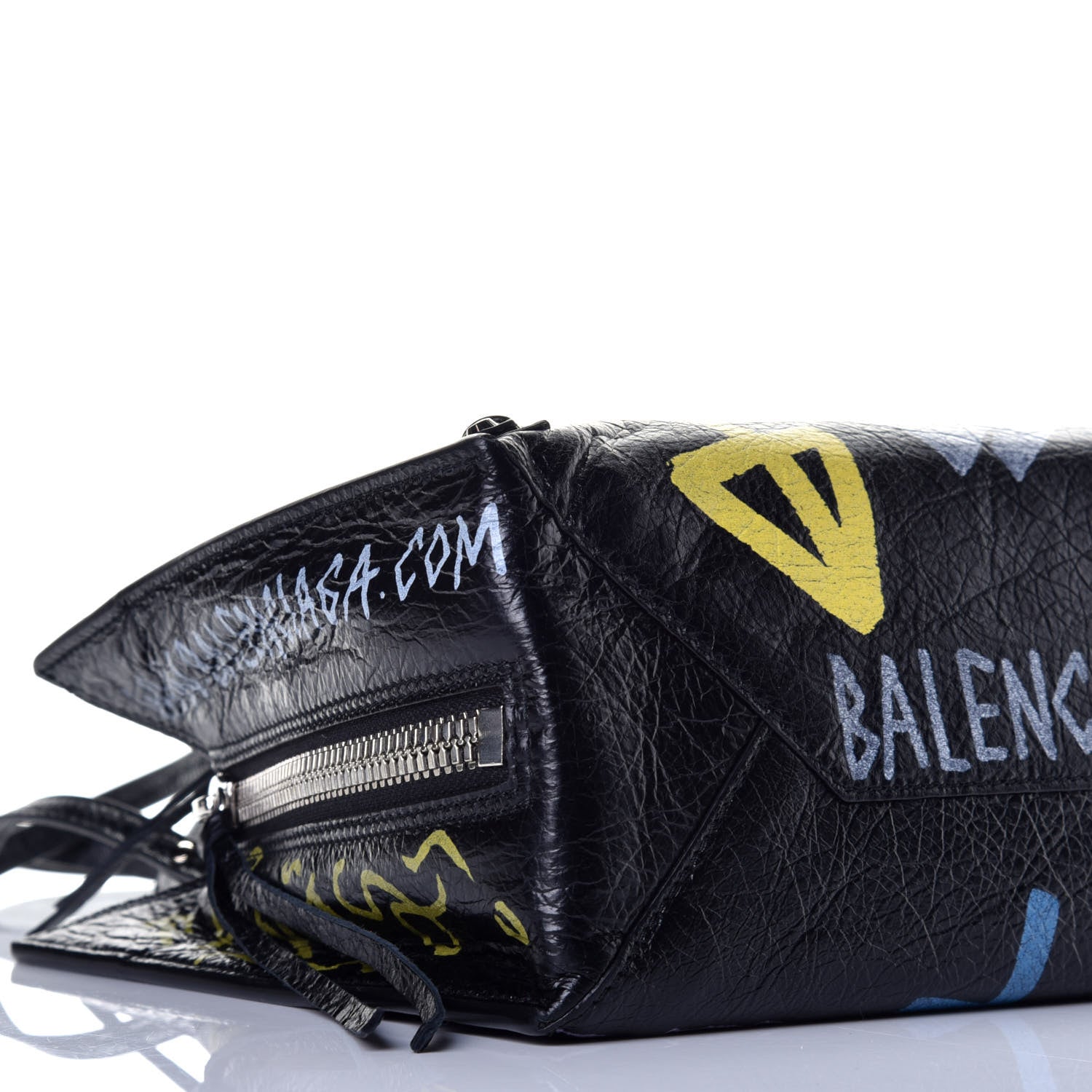 Balenciaga Agneau Graffiti Papier A6 Zip Around Tote Black 8 of 10
