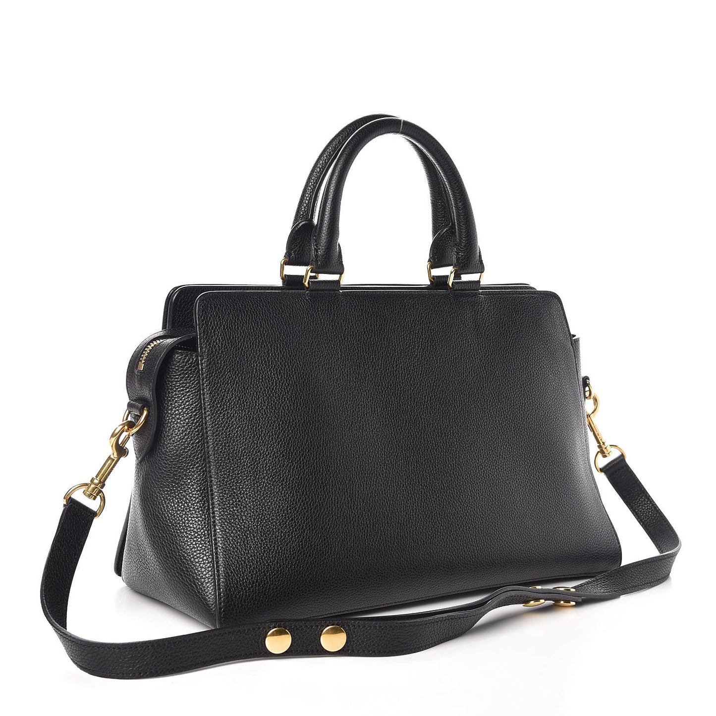 Small Classic Grain Stud Tote Black