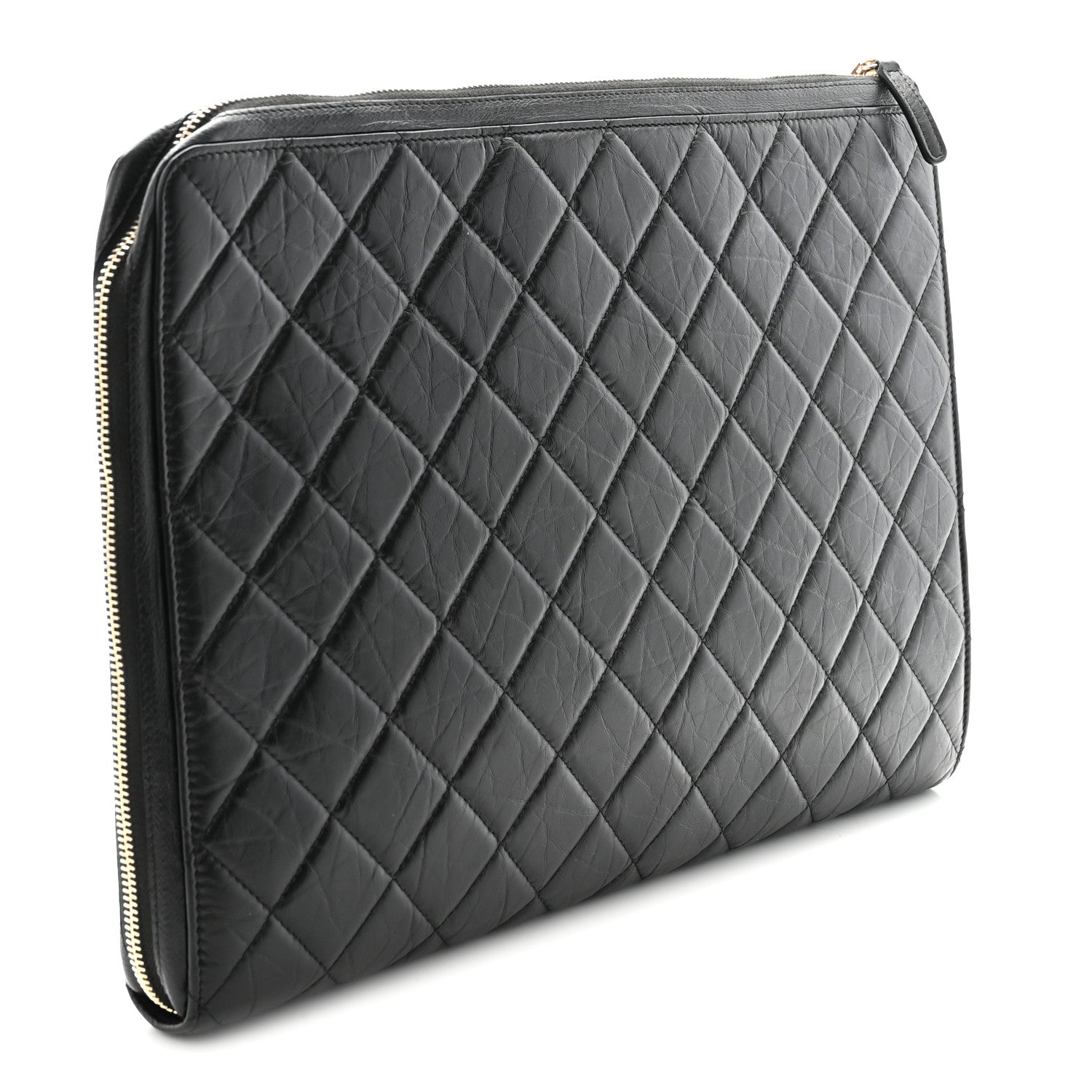 Chanel Aged Calfskin Quilted 2.55 Reissue Pouch With Handle Black 3 of 7