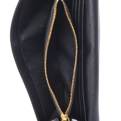 Prada Saffiano Metal Continental Flap Wallet Black 4 of 10