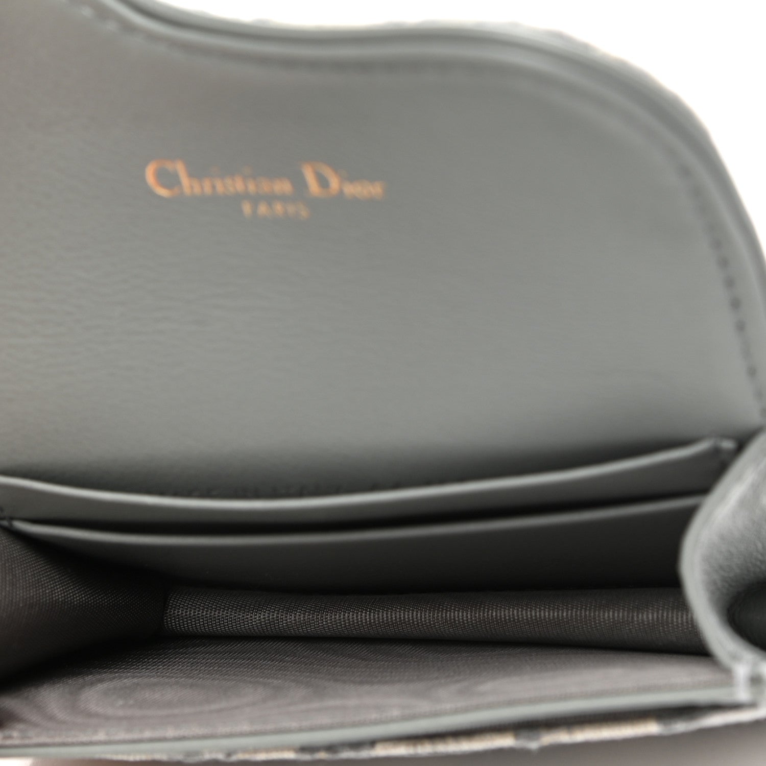 Christian Dior Oblique Saddle Card Holder Gray 5 of 10