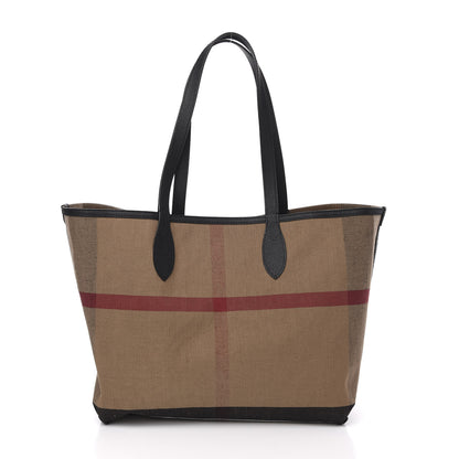 Burberry Coated Canvas Mega Check Medium Doodle Tote Black 6 of 13