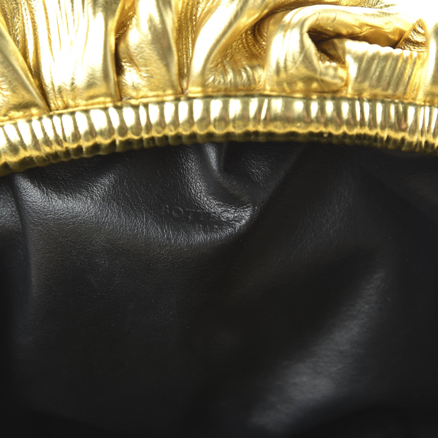 Metallic Bark Calfskin Embossed The Pouch Oversized Clutch Oro