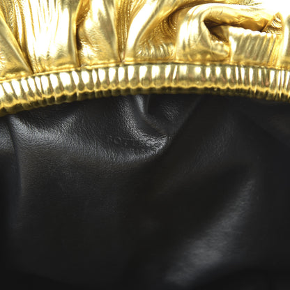 Bottega Veneta Metallic Bark Calfskin Embossed The Pouch Oversized Clutch Oro 8 of 9