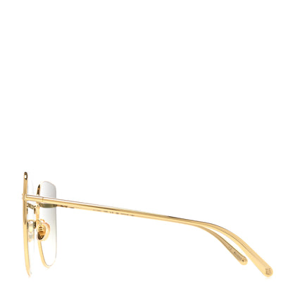 Louis Vuitton Metal LV Charm Cat Eye Sunglasses Z1720U Gold 3 of 7