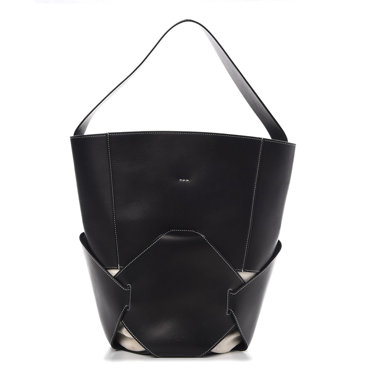 Calfskin Large Holdall Shoulder Bag Black