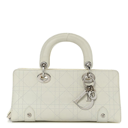Christian Dior Calfskin Cannage Stitched Small East West Lady Dior White 1 of 10