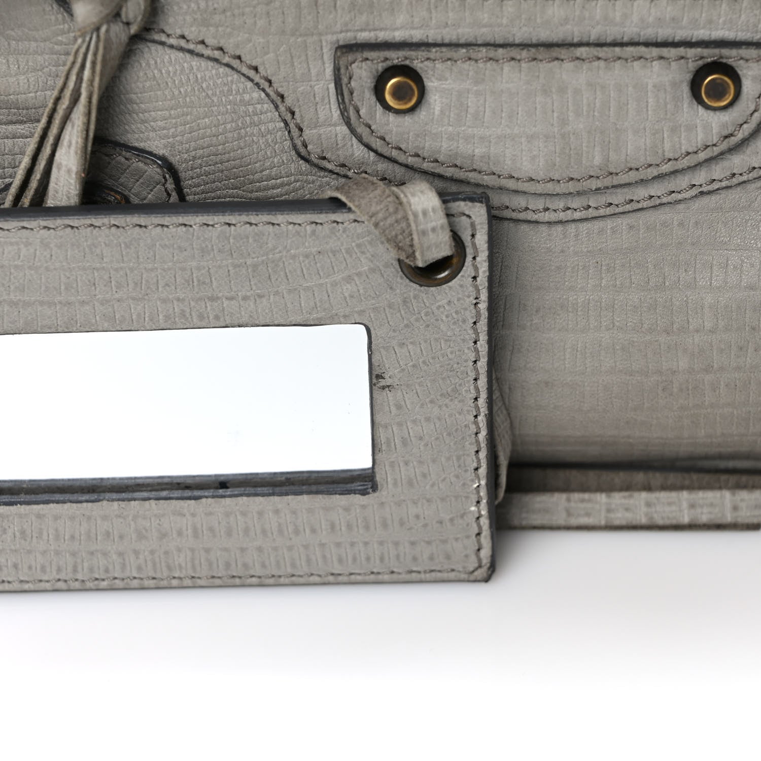 Balenciaga Agneau Lizard Embossed Classic Hardware Hip Gris Clair 14 of 15