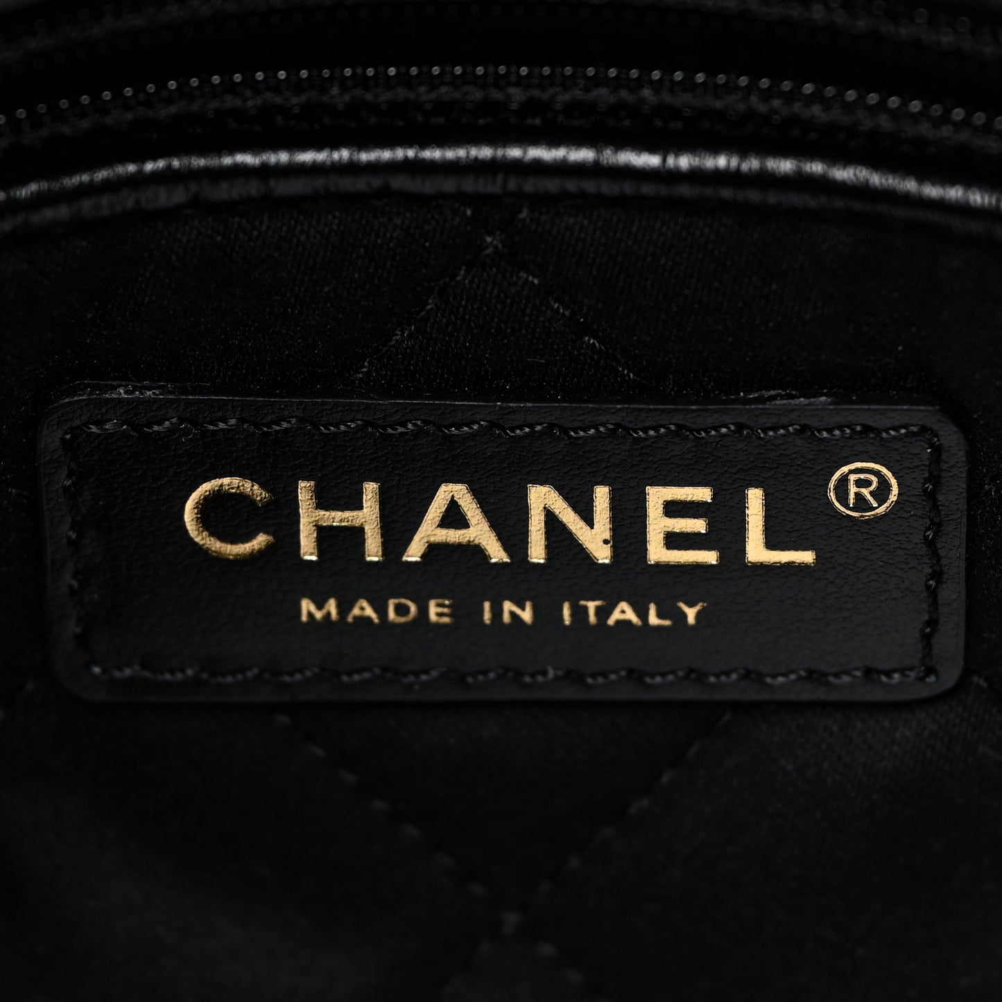 Shiny Calfskin Quilted Small Chanel 22 Black