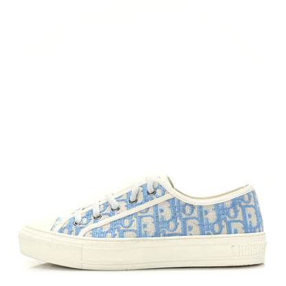 Christian Dior Canvas Oblique Walk'N'Dior Low Top Sneakers 39.5 Cornflower Blue 1 of 7