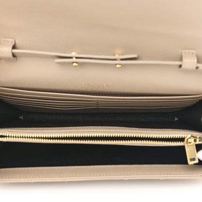 Saint Laurent Grain De Poudre Matelasse Chevron Monogram Chain Wallet Nude Powder 5 of 12