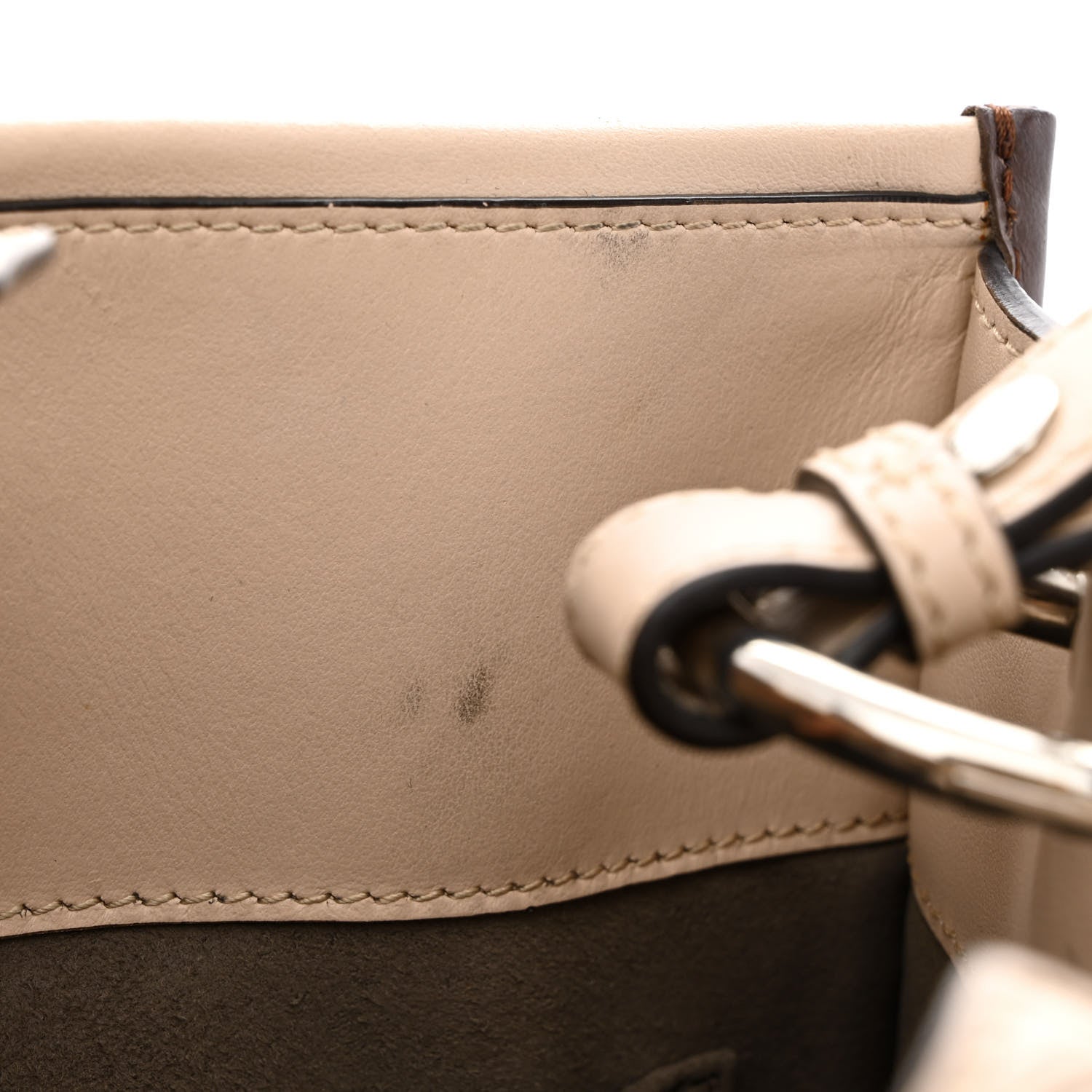 Fendi Vitello Century Opaco F is Fendi Bi-Color Small Runaway Satchel Soap Moresco 8 of 14
