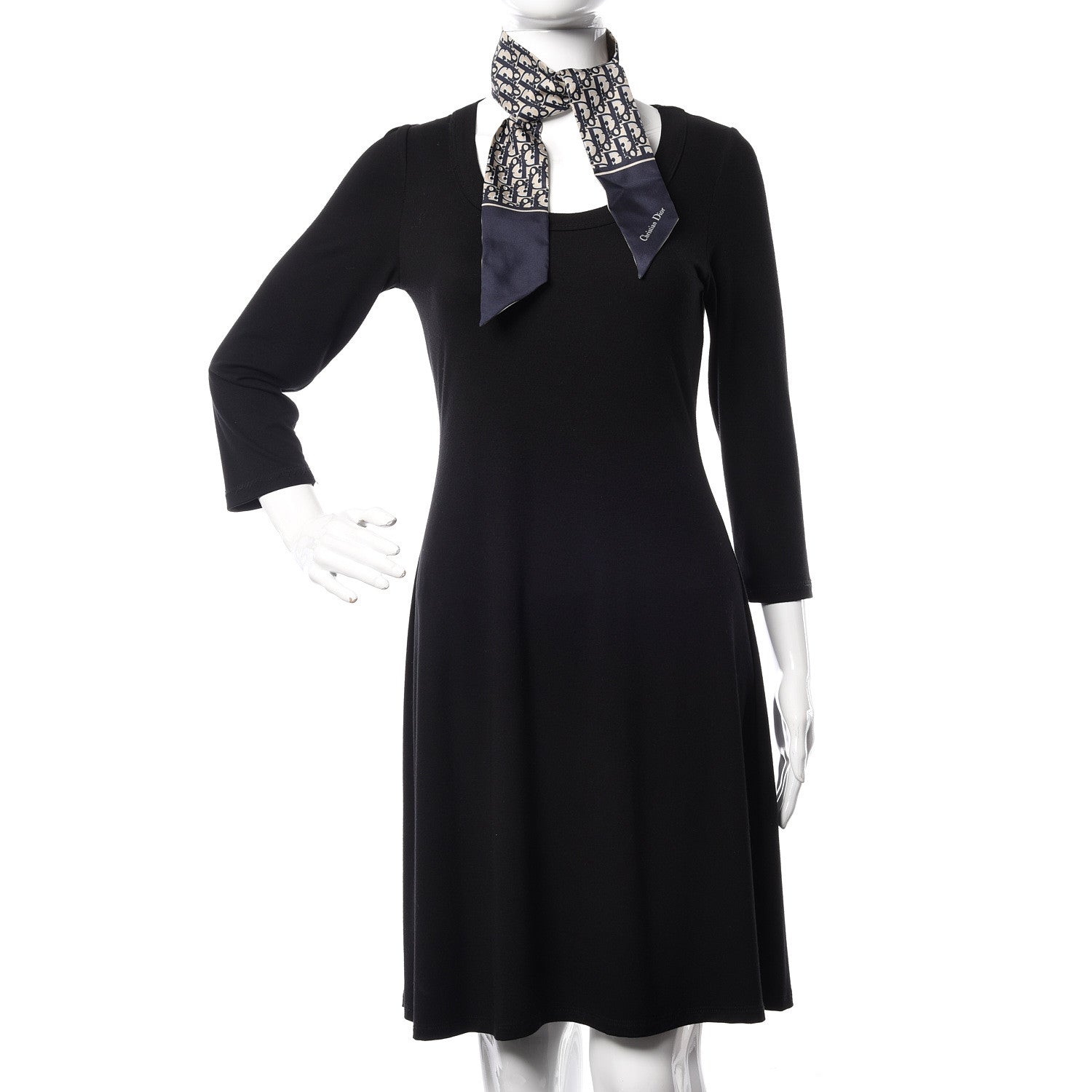Christian Dior Silk Oblique Mitzah Scarf Blue 2 of 4