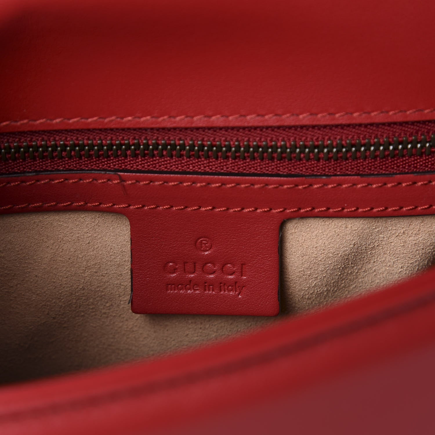 Gucci Calfskin Matelasse Small GG Marmont Top Handle Shoulder Bag Hibiscus Red 10 of 12