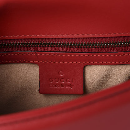 Gucci Calfskin Matelasse Small GG Marmont Top Handle Shoulder Bag Hibiscus Red 10 of 12
