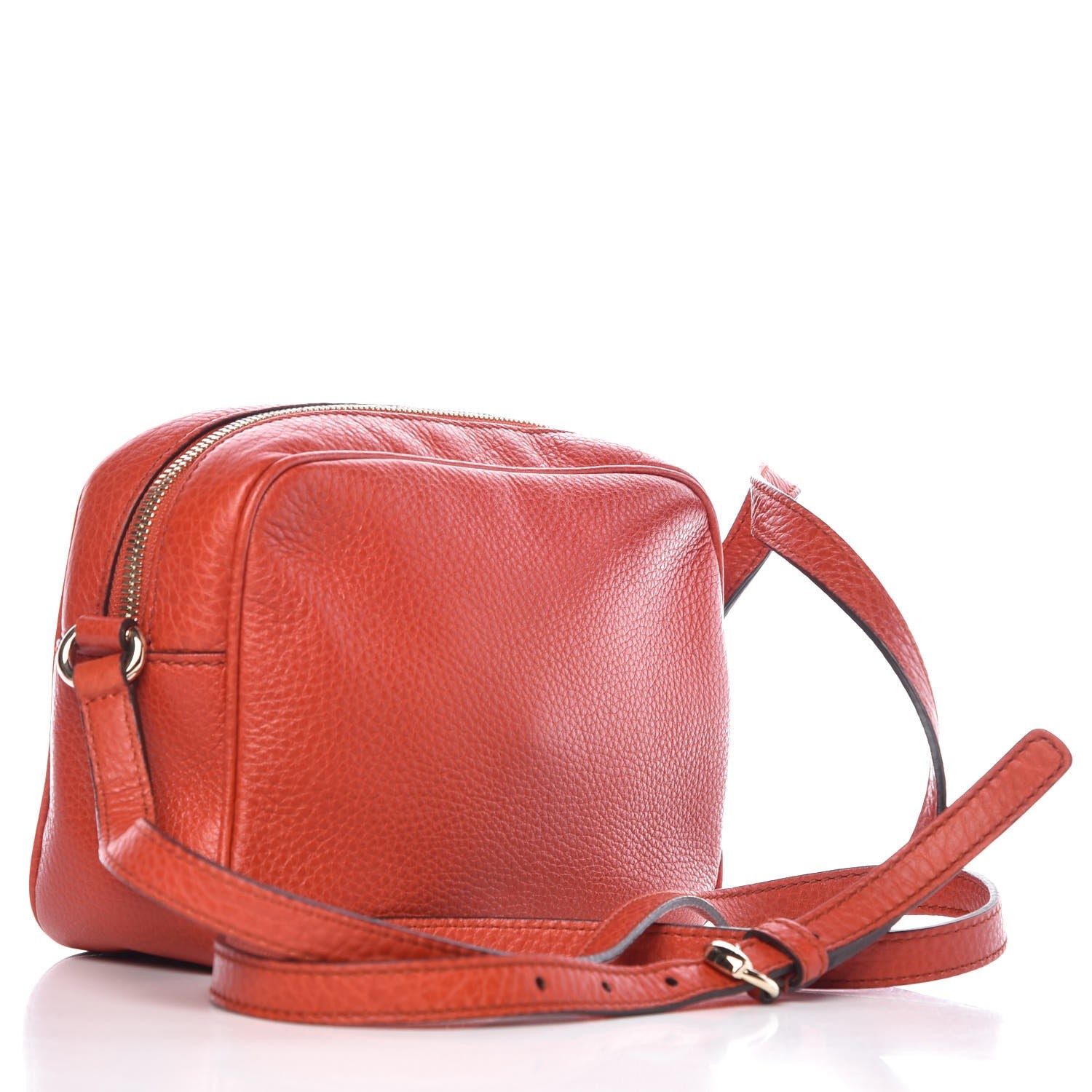 Gucci Pebbled Calfskin Small Soho Disco Bag Sun Orange 3 of 7