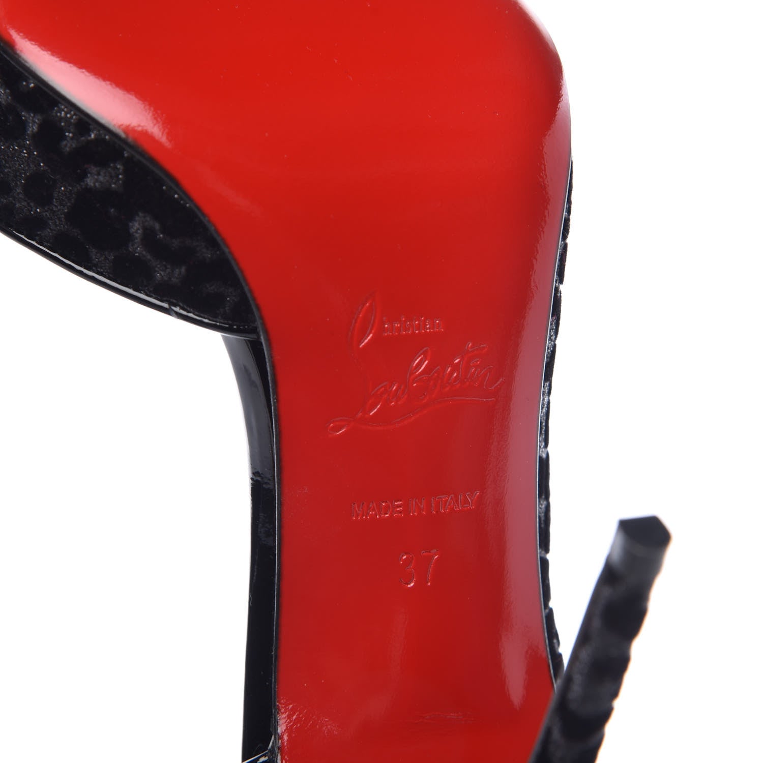Christian Louboutin Floque Patent Glitter Leo Iriza 100 Pumps 37 Black 6 of 10