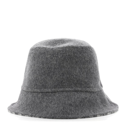Christian Dior Wool Oblique Jacquard Bob Chic Bucket Hat 58 Grey 4 of 8