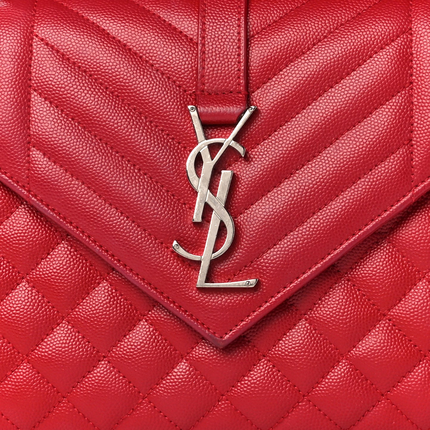 Grain De Poudre Textured Mixed Matelasse Triquilt Medium Monogram Satchel Rouge Eros