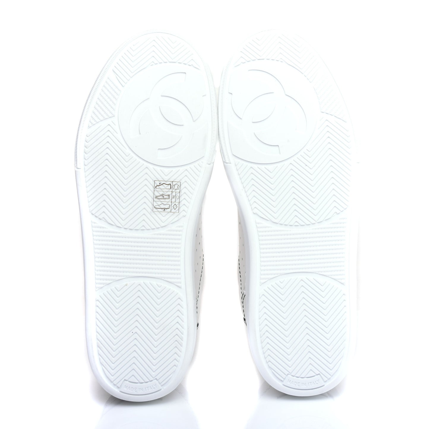 Calfskin Womens Logo Sneakers 36 White Black