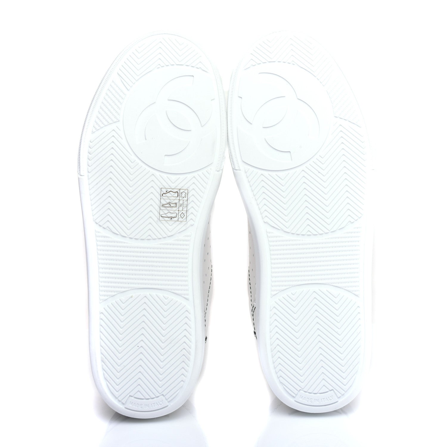 Chanel Calfskin Womens Logo Sneakers 36 White Black 5 of 11