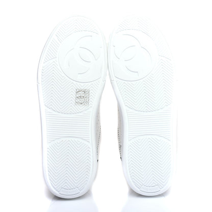 Chanel Calfskin Womens Logo Sneakers 36 White Black 5 of 11