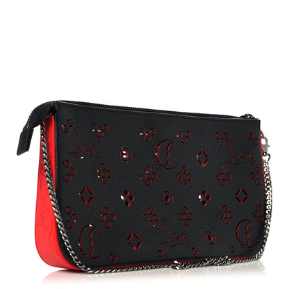 Christian Louboutin Calfskin Empire Loubinthesky Loubila Chain Clutch Black 3 of 9