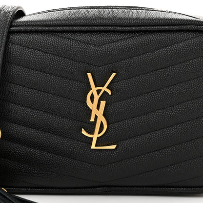 Saint Laurent Grain De Poudre Matelasse Monogram Mini Lou Camera Bag Black 8 of 11