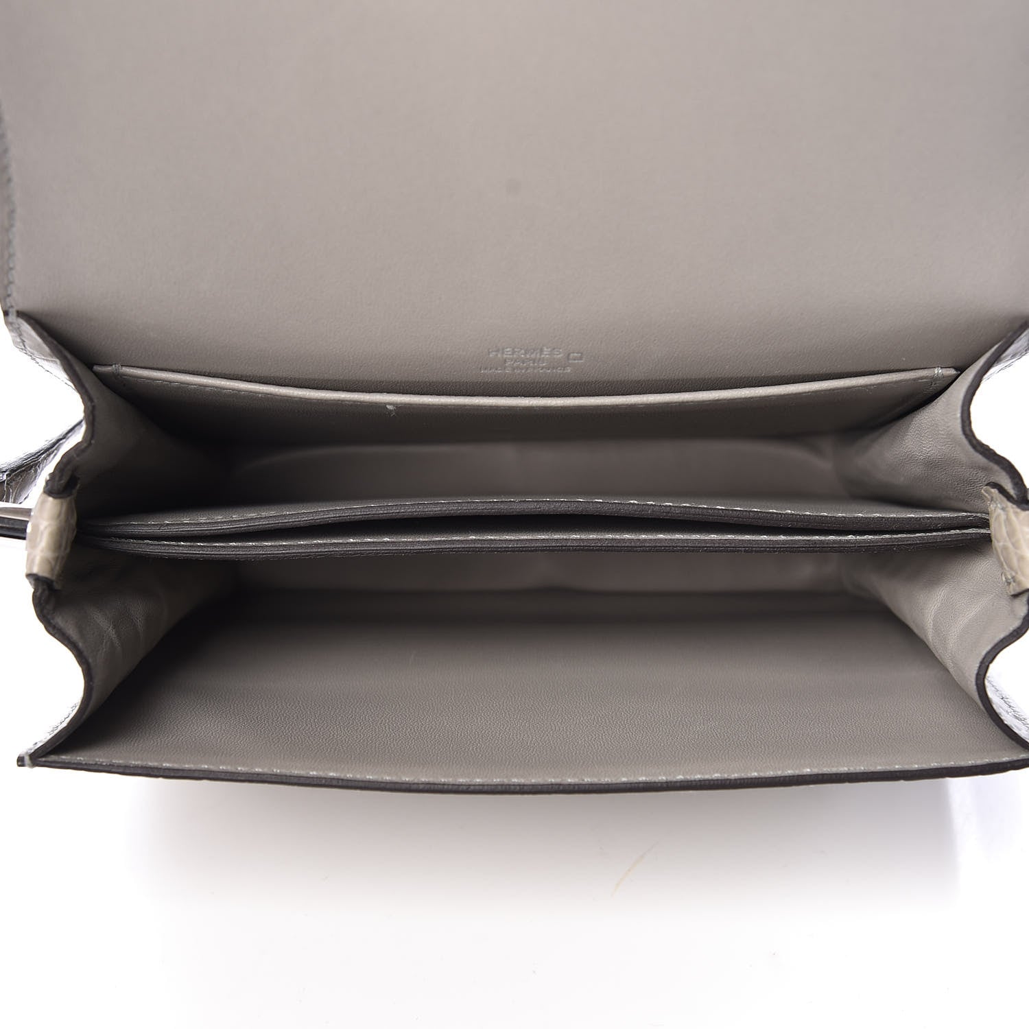 Hermes Matte Alligator Lizard Mini Sac Roulis Ombre Gris Perle 5 of 11
